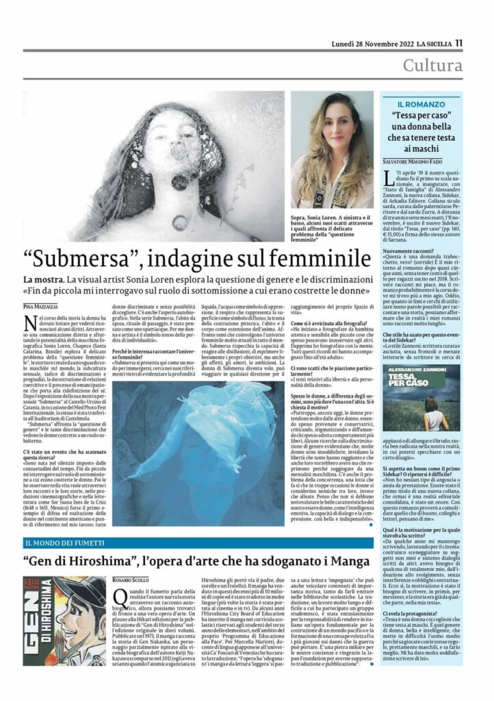 Submersa Indagine al femminile Mostra della Visual Artist Sonia Loren