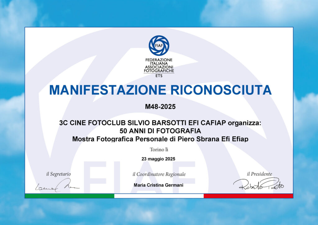 1975-2024 – Cinquantanni di Fotografia, di 3C Cascina, di FIAF - Manifestazione Riconosciuta FIAF