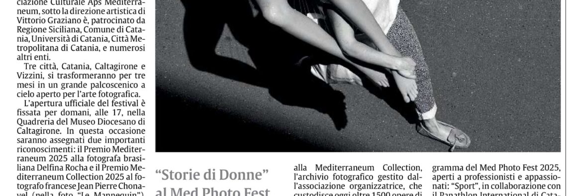 L’immagine contemporanea illumina la Sicilia delle donne, articolo tratto da "La Sicilia" del 02.10.2025